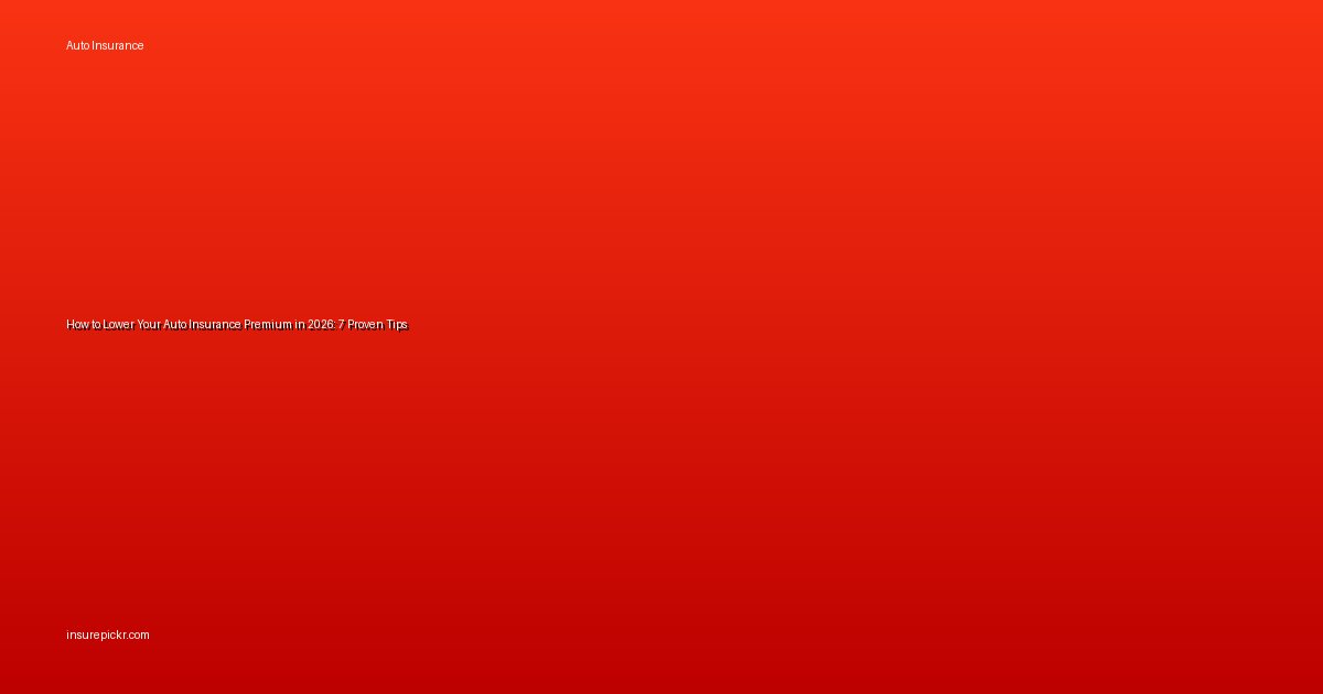 How to Lower Your Auto Insurance Premium in 2026: 7 Proven Tips