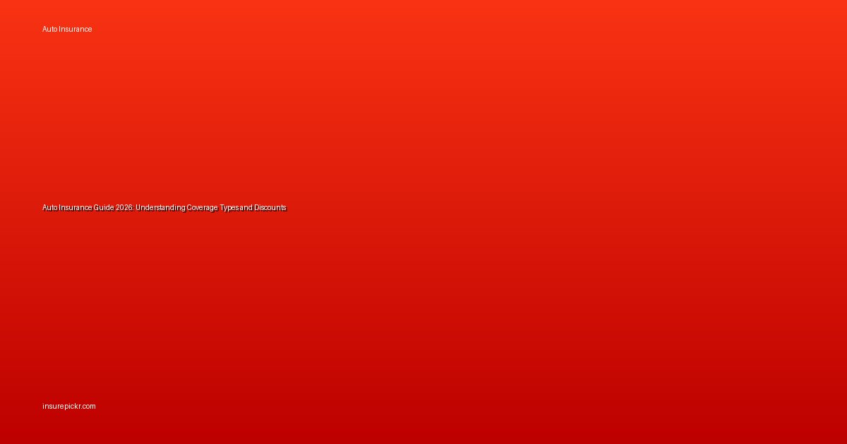 Auto Insurance Guide 2026: Understanding Coverage Types and Discounts